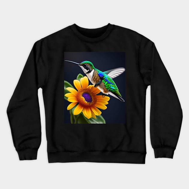 Spira Hummingbird Flying Nature Crewneck Sweatshirt by Hummingbird Flying